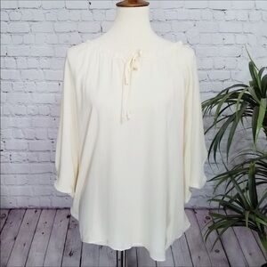PARKER cream flowy dolman sleeve silk blouse